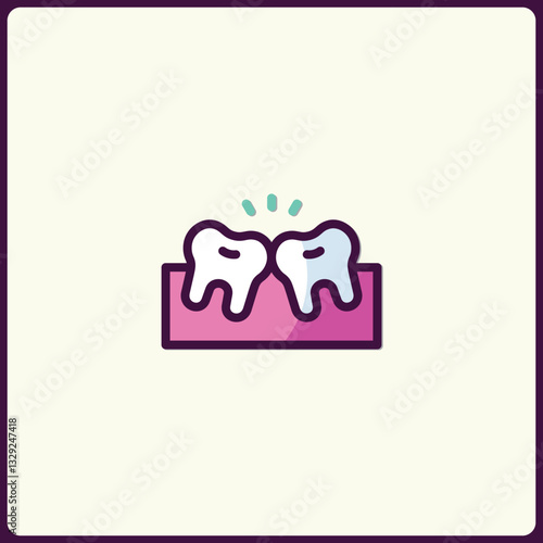 Cheerful dental care icon, promoting oral hygiene and healthy smiles