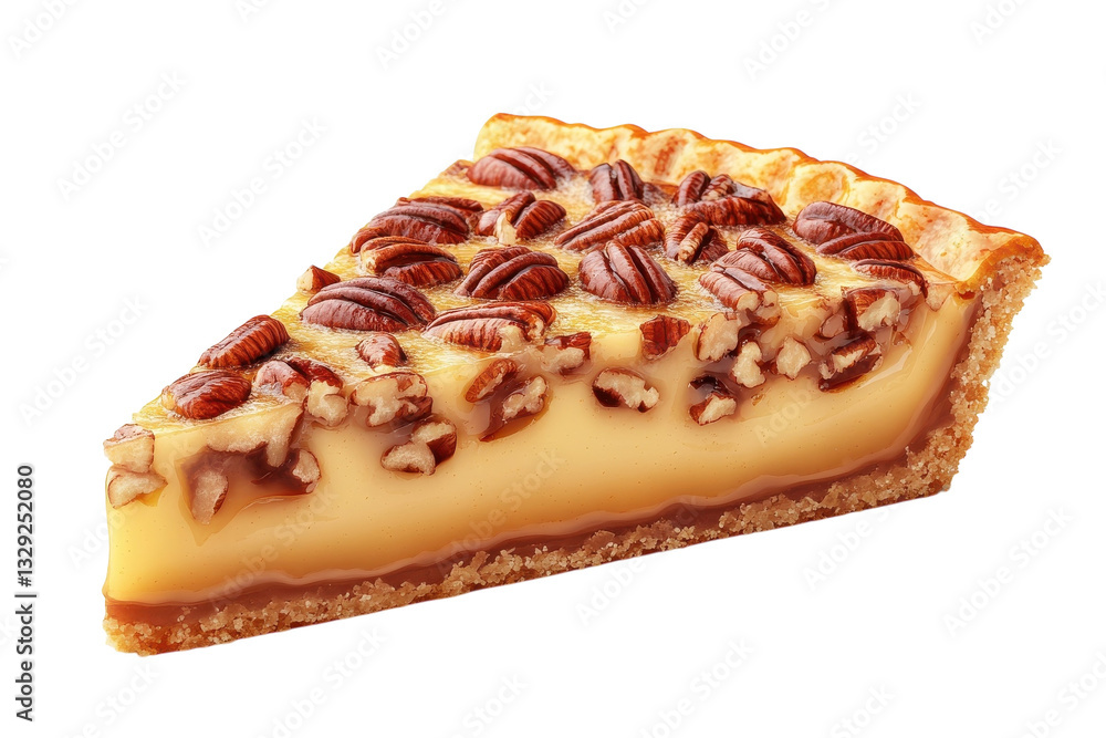 A Decadent Slice Of Pecan Pie, A Tempting Caramel Custard Base Topped With Crunchy Pecans, Promising A Sweet And Satisfying Treat Against A Clean Isolated on Transparent Background A Decadent Slice Of Pecan Pie, A Tempting Caramel Custard Base Topped With Crunchy Pecans, Promising A Sweet And Satisfying Treat Against A Clean Isolated on Transparent Background