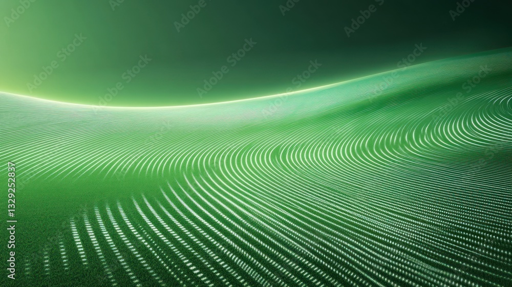 Obraz premium Abstract green wavy lines background.