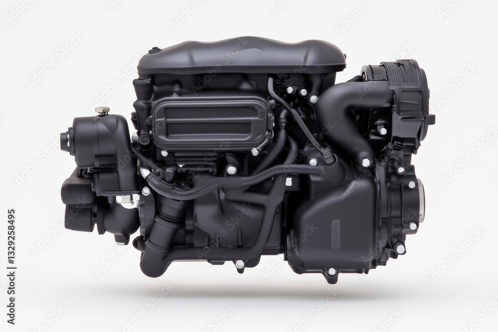High performance automotive black turbocharged engine with intricate mechanical design highlighting modern car technology engineering efficiency and motor vehicle advancements High performance automotive black turbocharged engine with intricate mechanical design highlighting modern car technology engineering efficiency and motor vehicle advancements