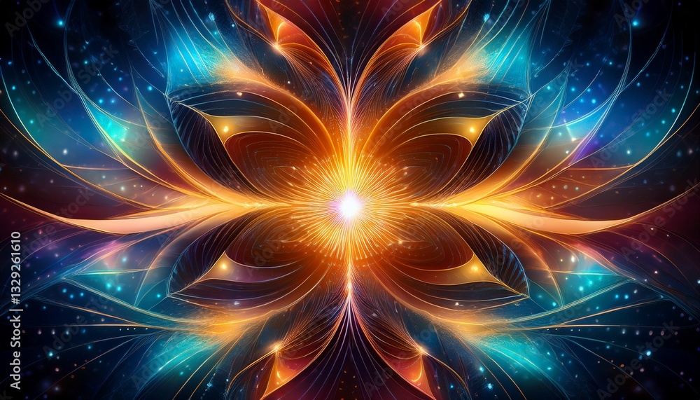 Radiating geometric shapes, resembling cosmic energy waves. Radiating geometric shapes, resembling cosmic energy waves.