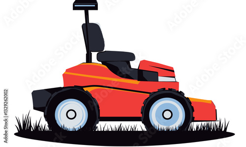 Vector Illustration of Zero Turn Lawn Mower for Efficient Lawn Care Solutions