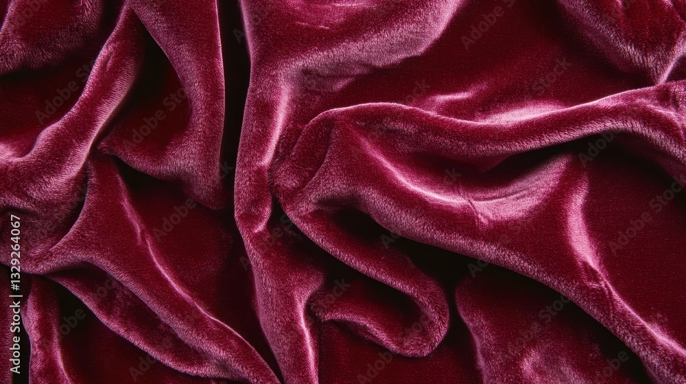 Obraz premium A luxury deep burgundy velvet texture background with soft folds