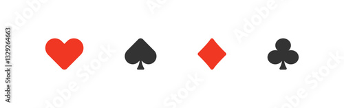 Card suits set icon. Isolated flat vector