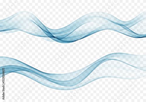 Blue wave flow color, abstract wave design element.