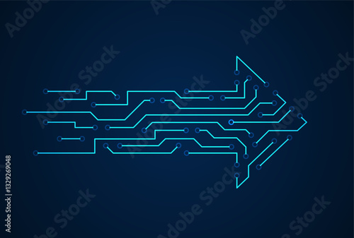 Abstract arrow direction. Technology background