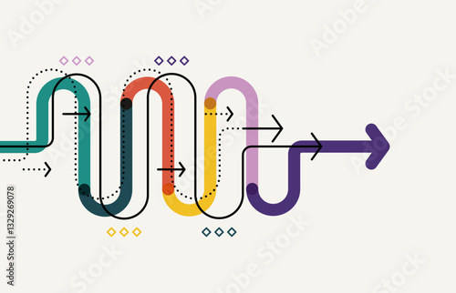Abstract arrow direction. Technology background