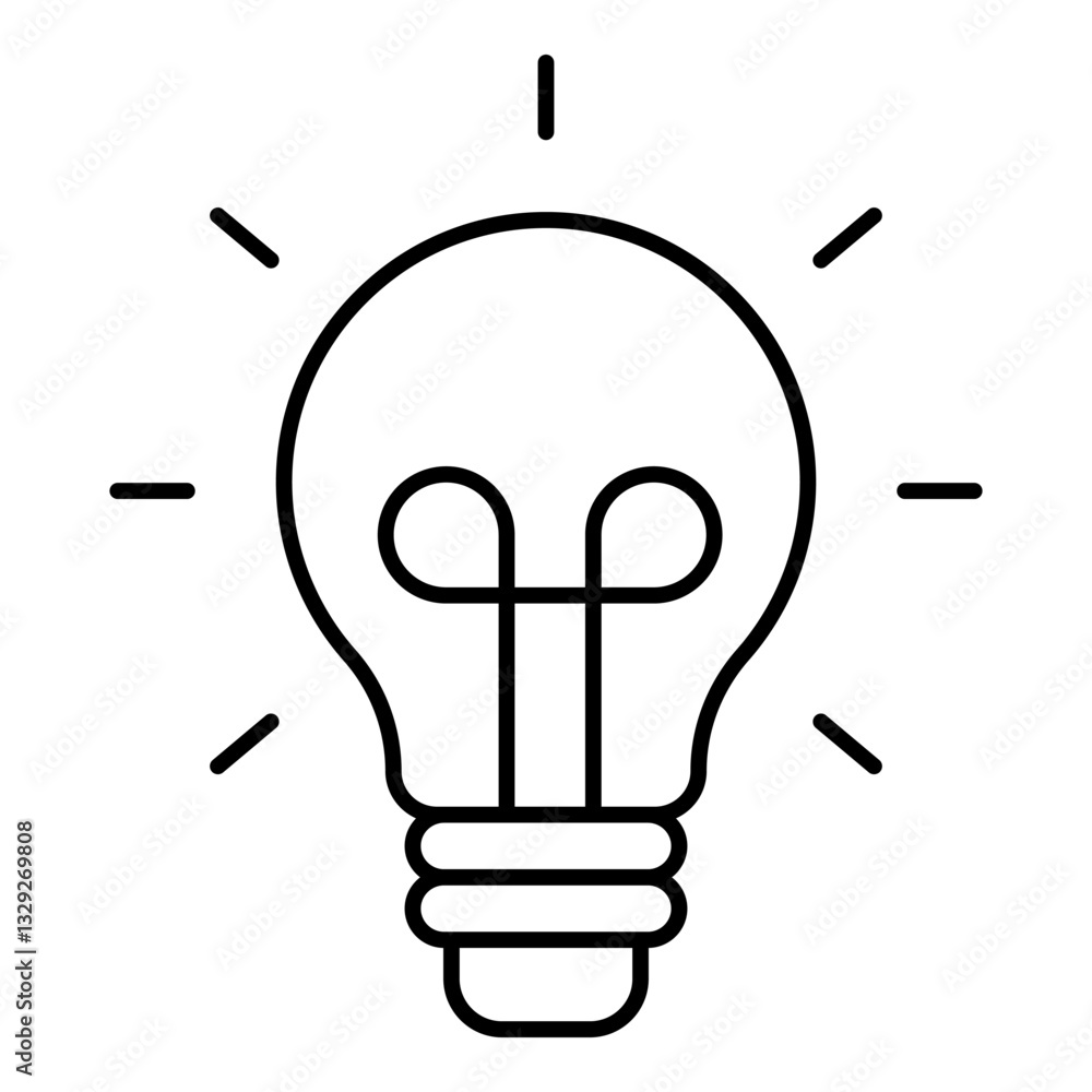 Light Bulb line icon isolated on white background Light Bulb line icon isolated on white background