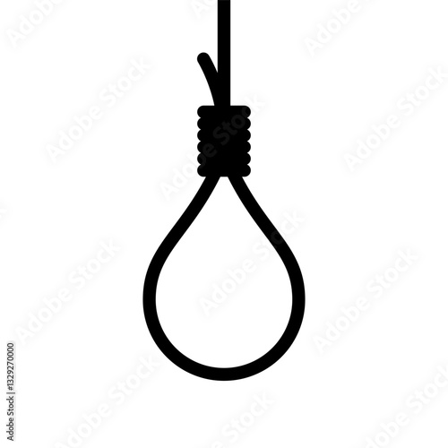 Suicide hang rope icon on white background