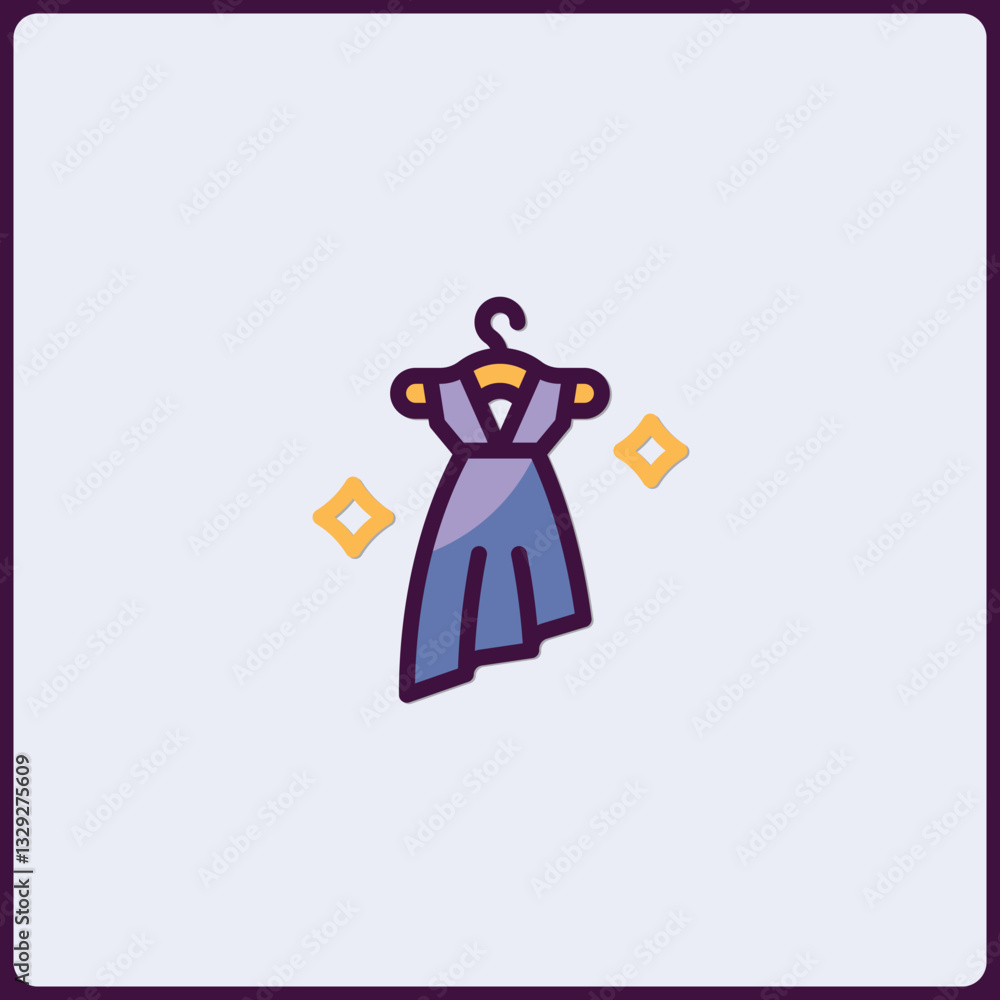 Delicate dress hanging minimalist icon perfect for fashion boutiques designs Delicate dress hanging minimalist icon perfect for fashion boutiques designs