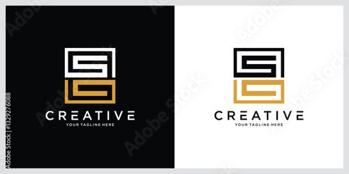SC or CS initial letter logo design