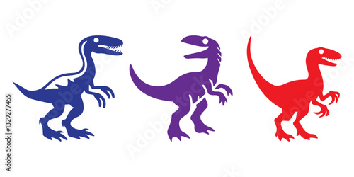 Professional Velociraptor Logo Icons Silhouette Vector Illustration