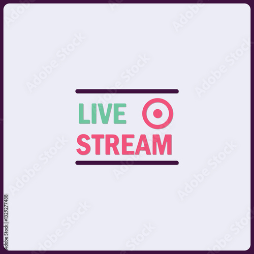 Vibrant live stream icon with a minimalist and modern visual appeal