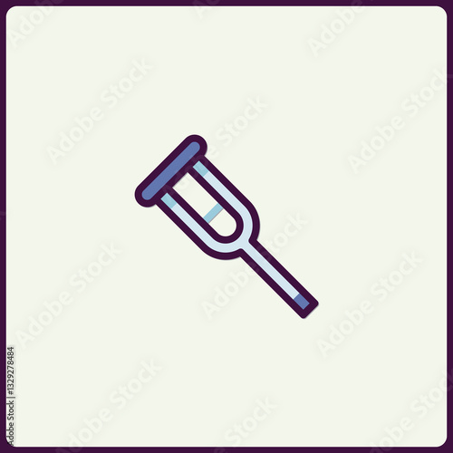 Crutch Symbol Depicting Medical Assistance and Support Icon Design