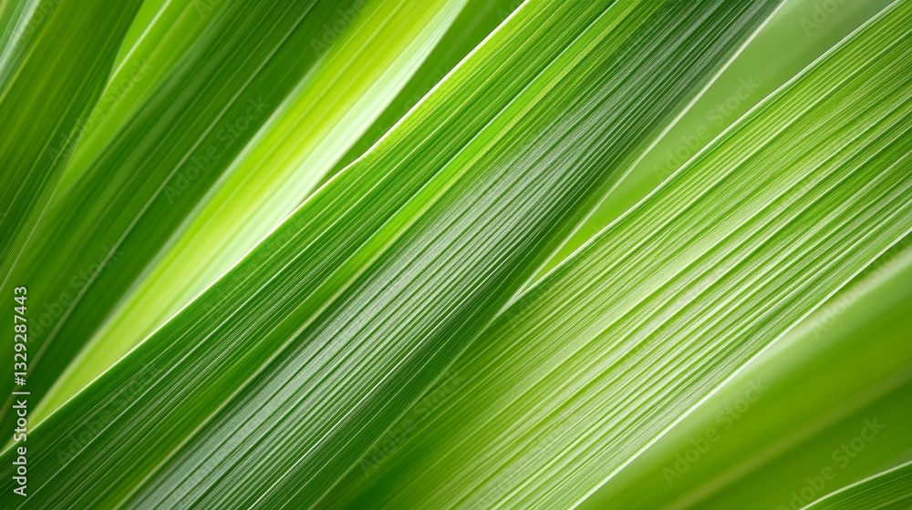 Close-up of vibrant green palm leaves creating a lush, tropical atmosphere in nature Close-up of vibrant green palm leaves creating a lush, tropical atmosphere in nature