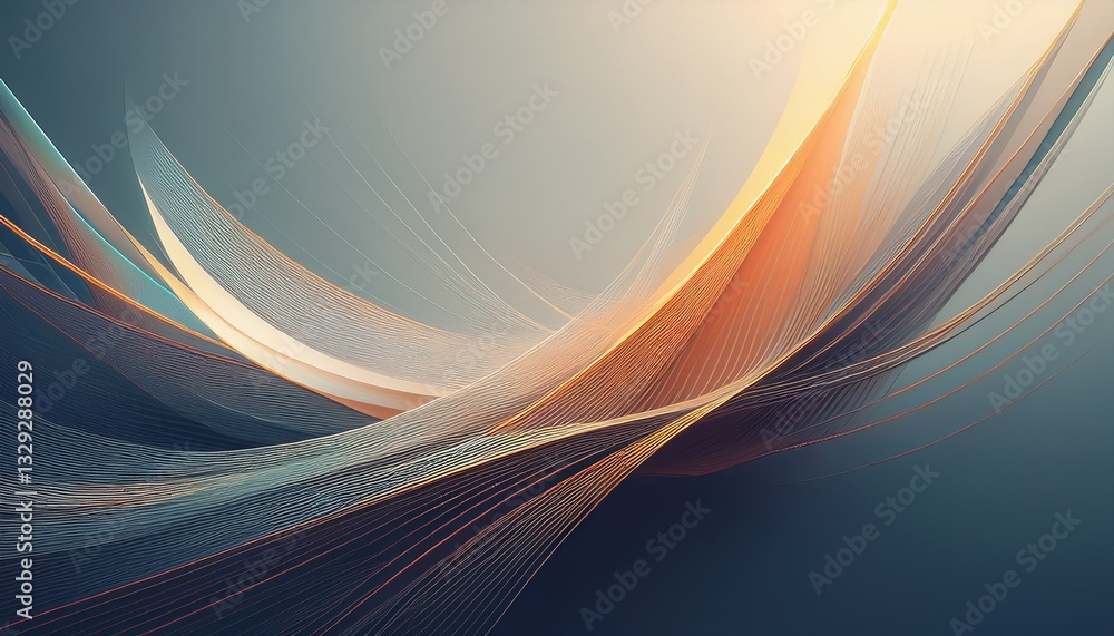Fototapeta premium Minimalistic digital abstraction with sharp lines dissolving into softness, creating a smooth transition between precision and fluidity. 