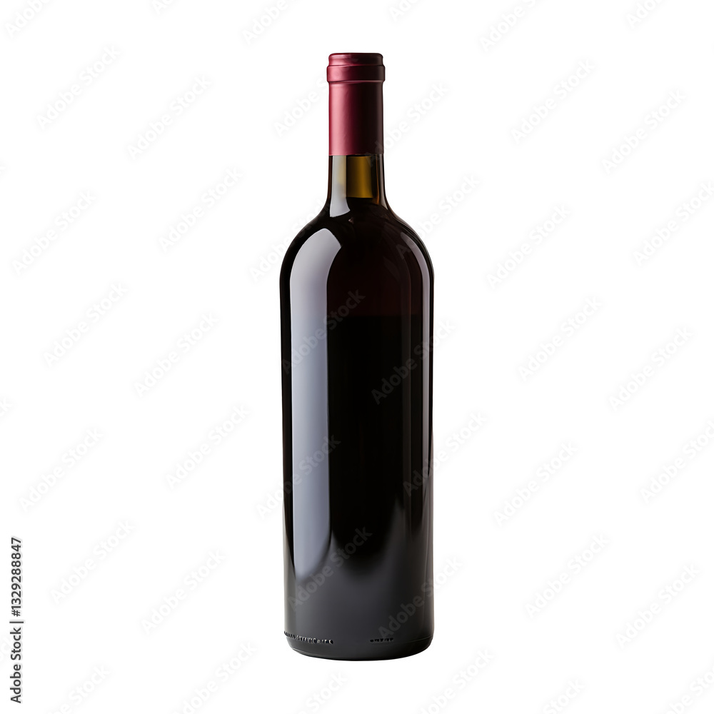 An empty blank bottle of red wine isolated on transparent background An empty blank bottle of red wine isolated on transparent background