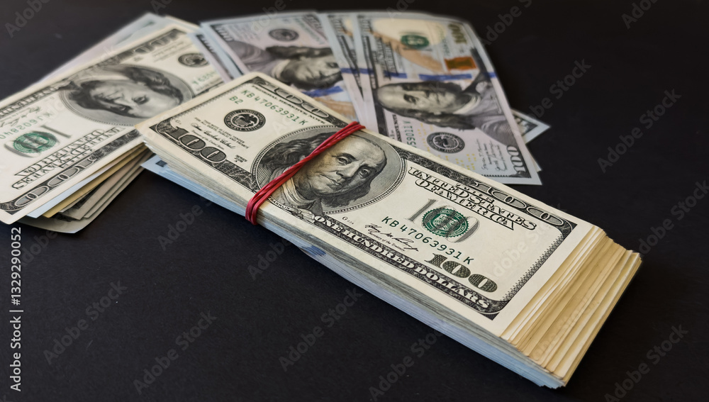 Money, US hundred dollar bills background on white wooden background. Money is scattered on the table. Finance and economics concepts.Money accumulation concept.Currency saving.Investment.Copy space. Money, US hundred dollar bills background on white wooden background. Money is scattered on the table. Finance and economics concepts.Money accumulation concept.Currency saving.Investment.Copy space.
