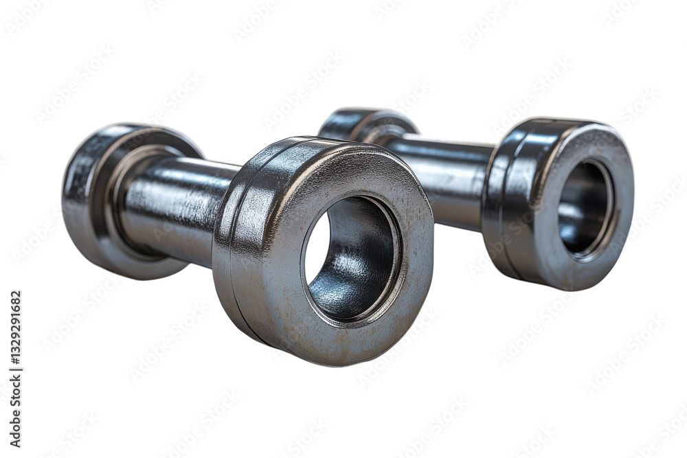 A Pair Of Sleek Metallic Dumbbells Rests, A Symbol Of Strength And Fitness Goals Achieved, Showcasing A Polished, Reflective Surface With Sharp, Detailed Edges Isolated on Transparent Background A Pair Of Sleek Metallic Dumbbells Rests, A Symbol Of Strength And Fitness Goals Achieved, Showcasing A Polished, Reflective Surface With Sharp, Detailed Edges Isolated on Transparent Background