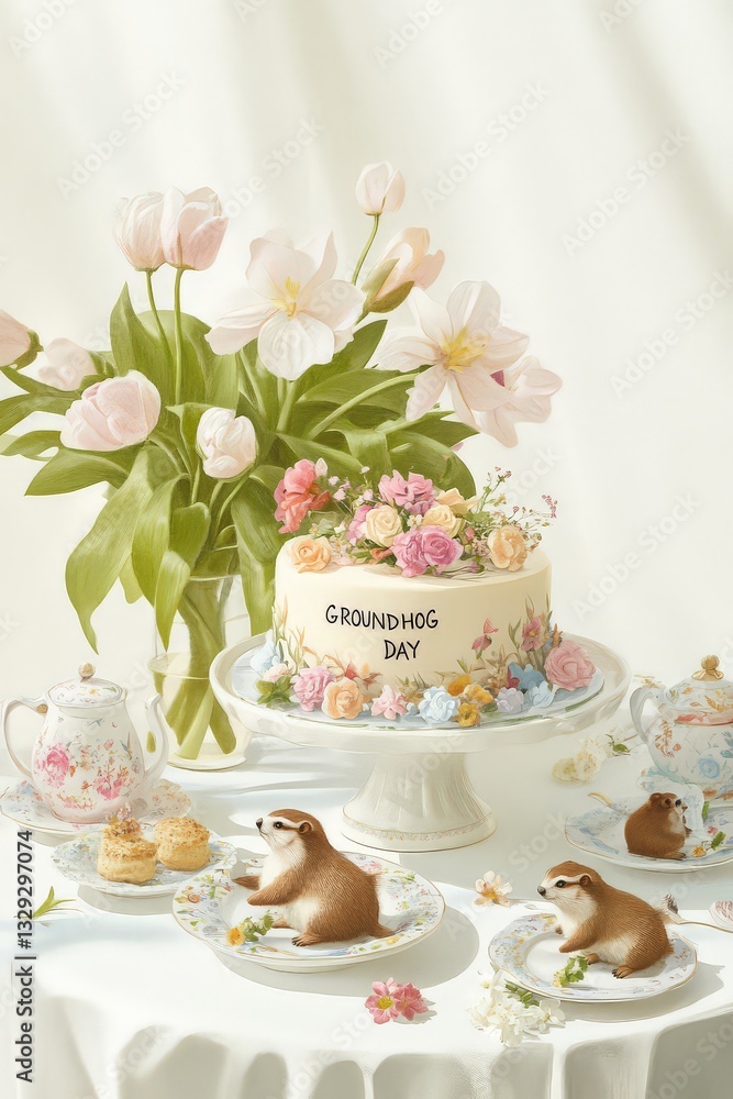 Charming Groundhog Day Table Setting Charming Groundhog Day Table Setting