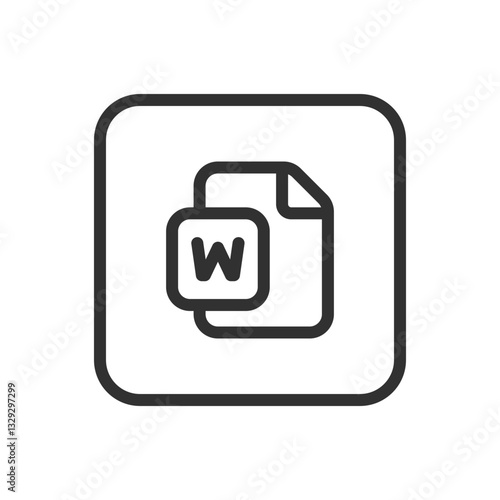 Word Document File Icon - Modern Simple Flat Vector for Web and Mobile