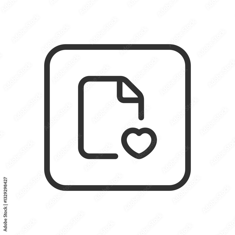 Heart Document File Icon - Modern Simple Flat Vector for Web and Mobile Heart Document File Icon - Modern Simple Flat Vector for Web and Mobile