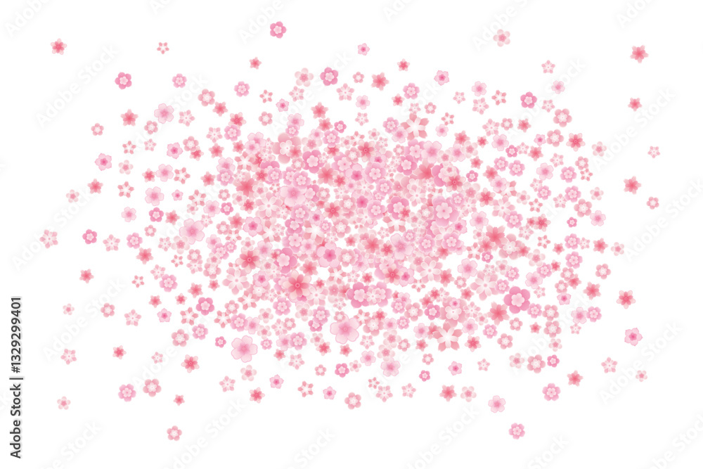 Vector blossom greeting card background with pink cherry or sakura flowers in flat style Vector blossom greeting card background with pink cherry or sakura flowers in flat style