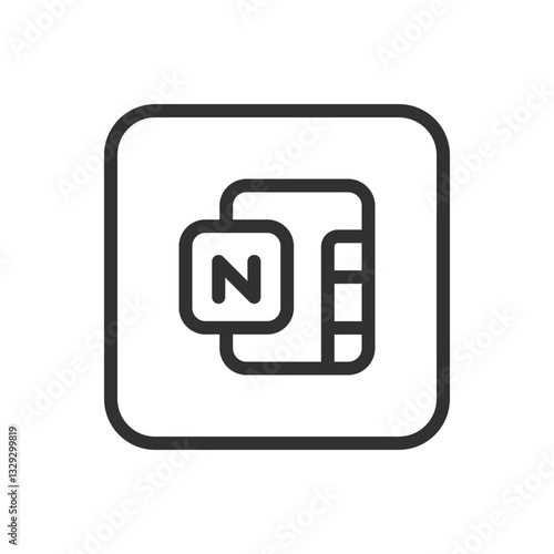 OneNote Document File Icon - Modern Simple Flat Vector for Web and Mobile