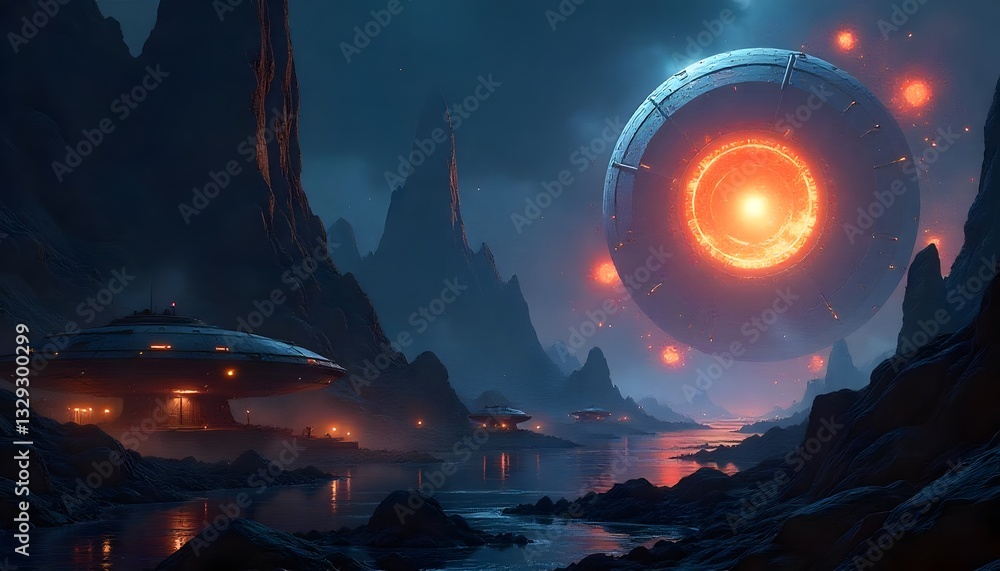 Hyper-tech Sci-Fi world futuristic background Hyper-tech Sci-Fi world futuristic background