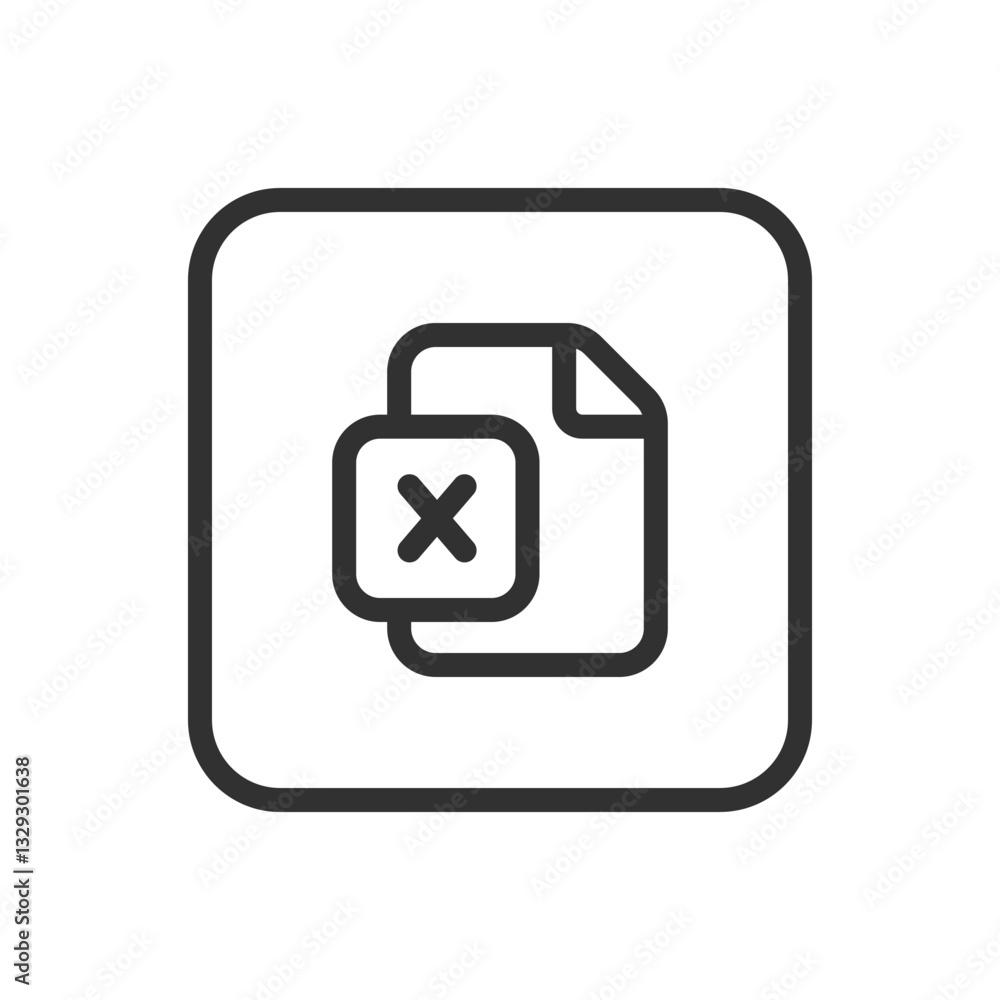 Delete Cross Documents File Icon - Modern Simple Flat Vector for Web and Mobile Delete Cross Documents File Icon - Modern Simple Flat Vector for Web and Mobile