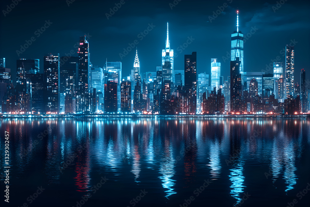 Fototapeta premium singapore skyline at night