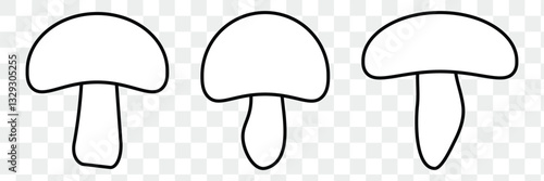 Mushroom vector silhouette image set. Eps 10.