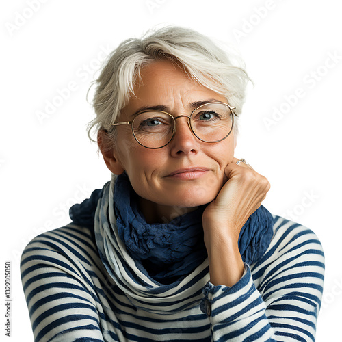 senior woman with glasses