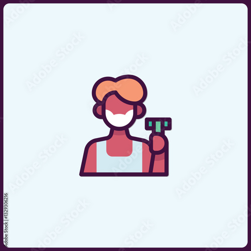 Person Shaving Illustration Icon for Personal Hygiene Routine and Grooming