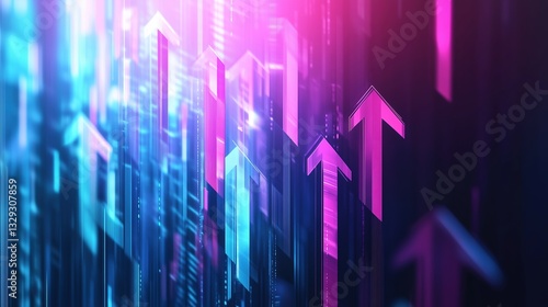 Wallpaper Mural Abstract futuristic business growth concept with colorful upward arrows symbolizing financial success, innovation, and economic expansion. Torontodigital.ca