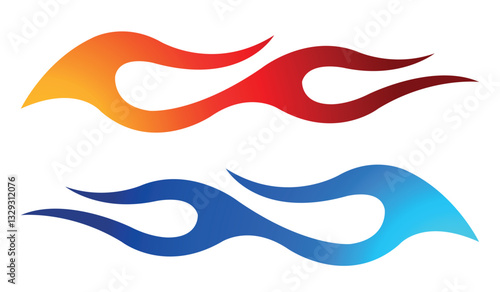 Tribal fire flame race car body side vinyl sticker vector eps art image file. Burning tires and flames sport car decal. Side speed decoration for cars, auto, truck, boat, suv, motorcycle.