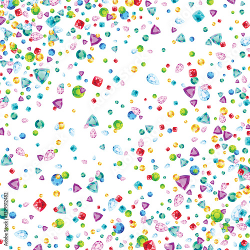 Vector colorful gem stones background element in flat style