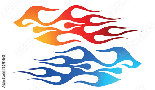 Sports car Speed fire flame decal vinyl sticker. Racing car tribal fire flames vector eps graphic. Side vehicle decoration for car, auto, truck, boat, suv, motorcycle.