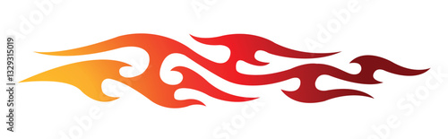 Fire flames racing car decal vector art graphic. Burning tire and flame sports car body side vinyl decal. Side speed decoration for cars, auto, truck, boat, suv, motorcycle.