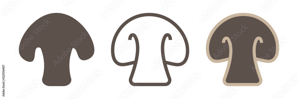 Obraz premium Fungal icon. Mushroom icon pack. Simple shiitake mushroom vector sign.