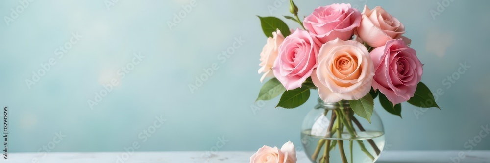 Dreamy pastel rose bouquet in a crystal vase Elegant, ethereal floral display , purple, delicate, wedding Dreamy pastel rose bouquet in a crystal vase Elegant, ethereal floral display , purple, delicate, wedding