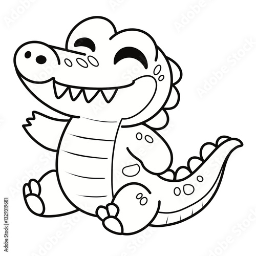 Animals a-z clipart alligator doodle 