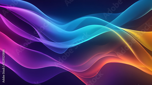 Wallpaper Mural Colorful abstract waves with iridescent lighting effects create dynamic and vibrant visual. flowing lines and gradient hues evoke sense of movement and energy Torontodigital.ca