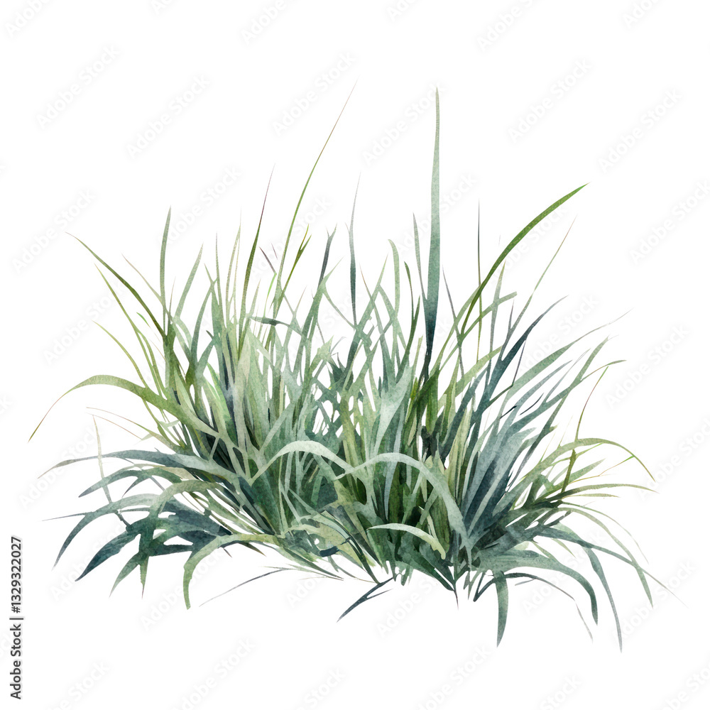 Fototapeta premium PNG Small patch of grass illustration watercolor plant.