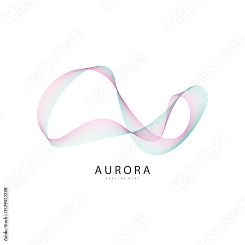 aurora logo design, background icon illustration vector