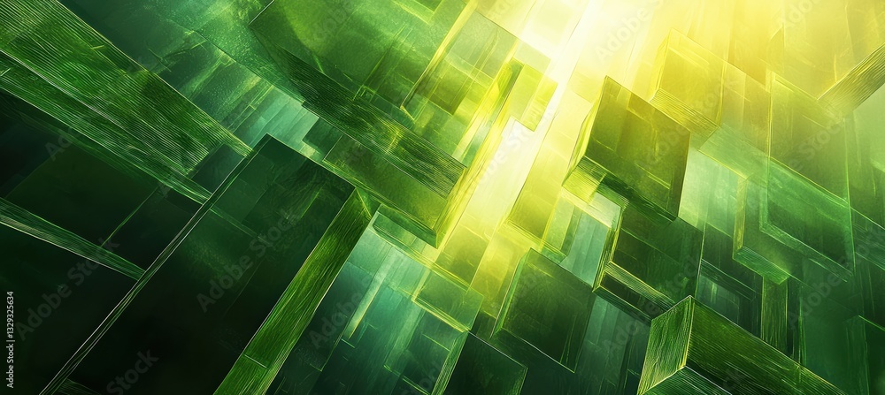 Dynamic green geometric light streaks modern abstract artwork Dynamic green geometric light streaks modern abstract artwork