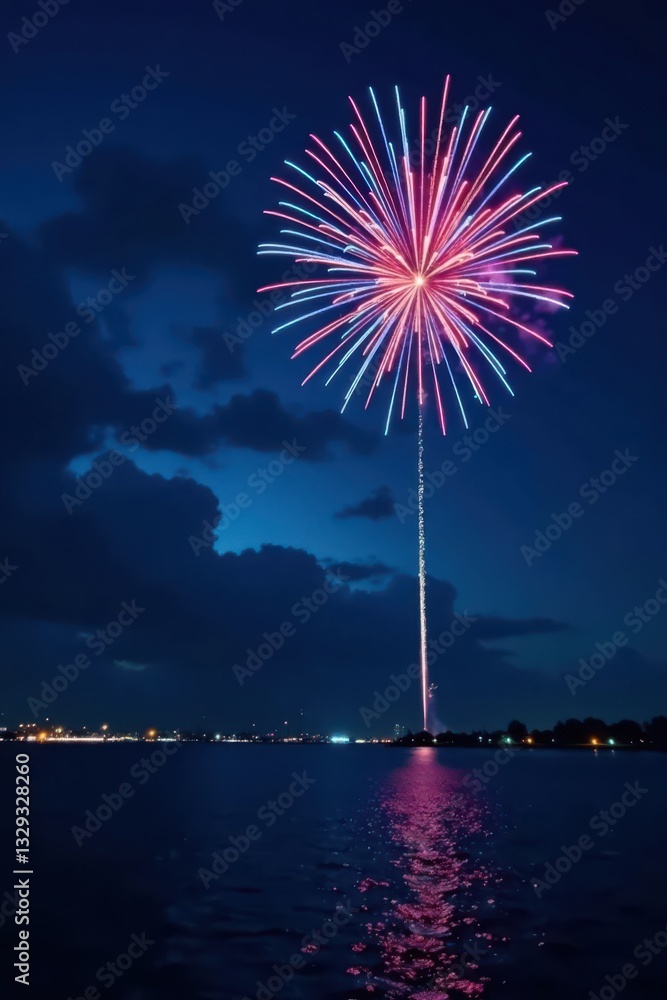 Dark blue night sky, vibrant blue fireworks bursting, ample copy space , fireworks, backdrop, night sky Dark blue night sky, vibrant blue fireworks bursting, ample copy space , fireworks, backdrop, night sky