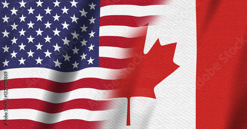 Obraz na płótnie USA flag stars and stripes and Canadian flag background w salonie