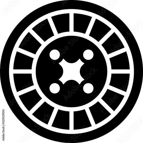 Casino Roulette glyph icon