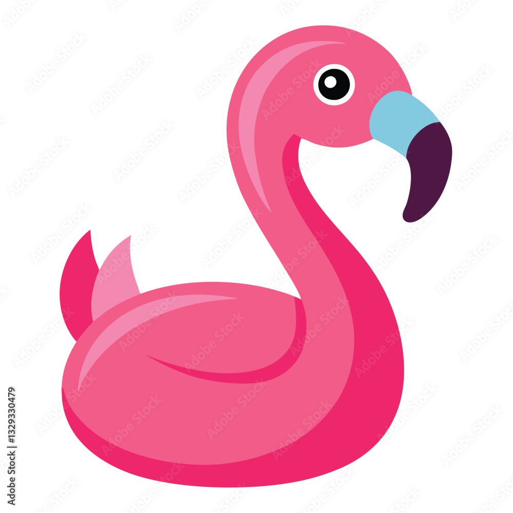 Pink Inflatable Flamingo Summer Fun Illustration Pink Inflatable Flamingo Summer Fun Illustration